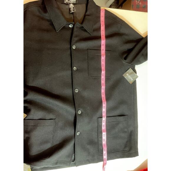 NWT Brandini Men’s Shacket Jacket Black XL Pure Wool Pockets Woolmark - Picture 4 of 8